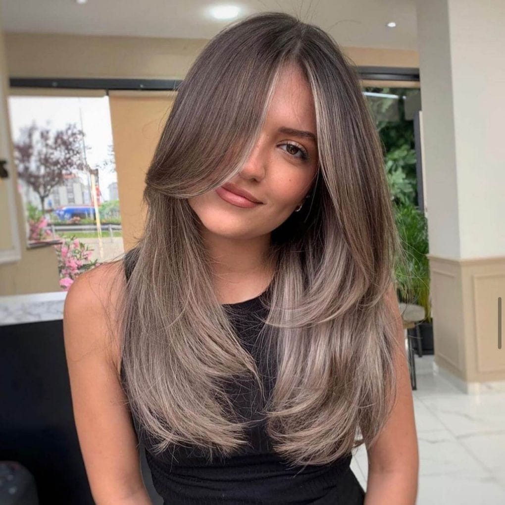 Mid-Back Dark Brown With Lived-In Balayage, Layers — Classy Dark Brown Hair with Blonde