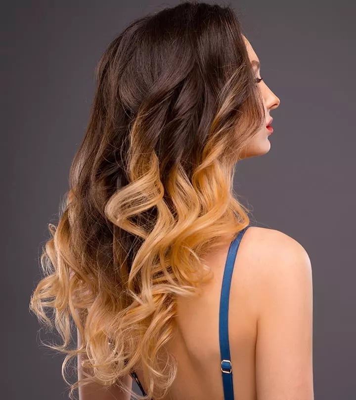 Mid-Back Ombre From Dark Brown To Blonde — Classy Dark Brown Hair with Blonde