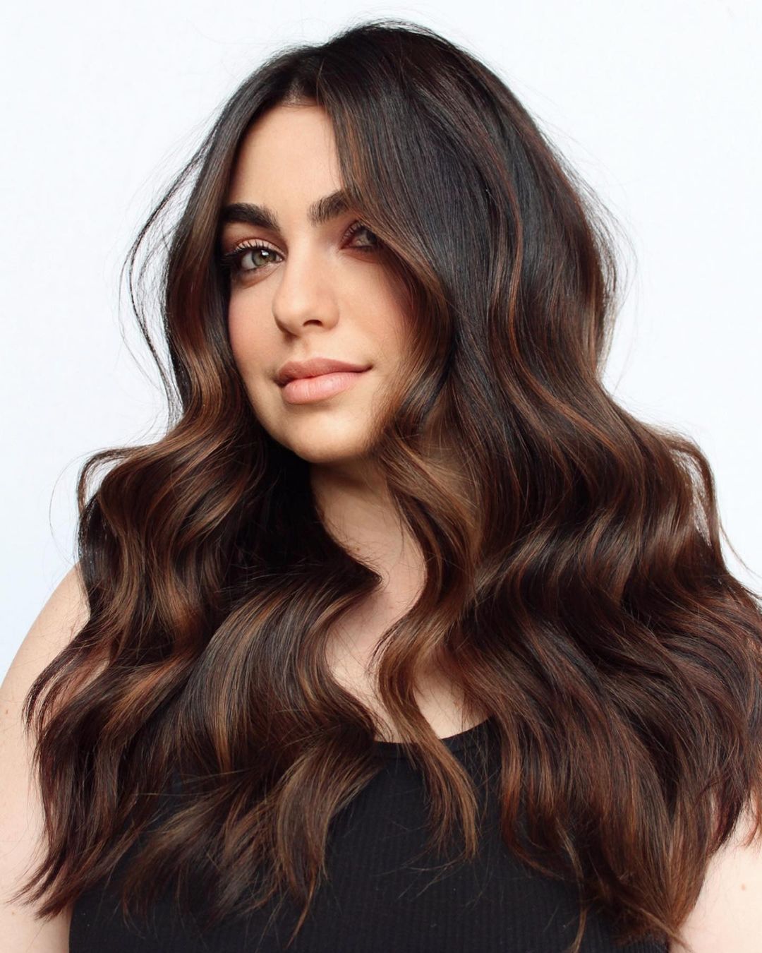 Mid-Back Dark Brown With Subtle Caramel Mid-Back Dark Brown With Subtle Caramel — Classy Dark Brown Hair with Caramel