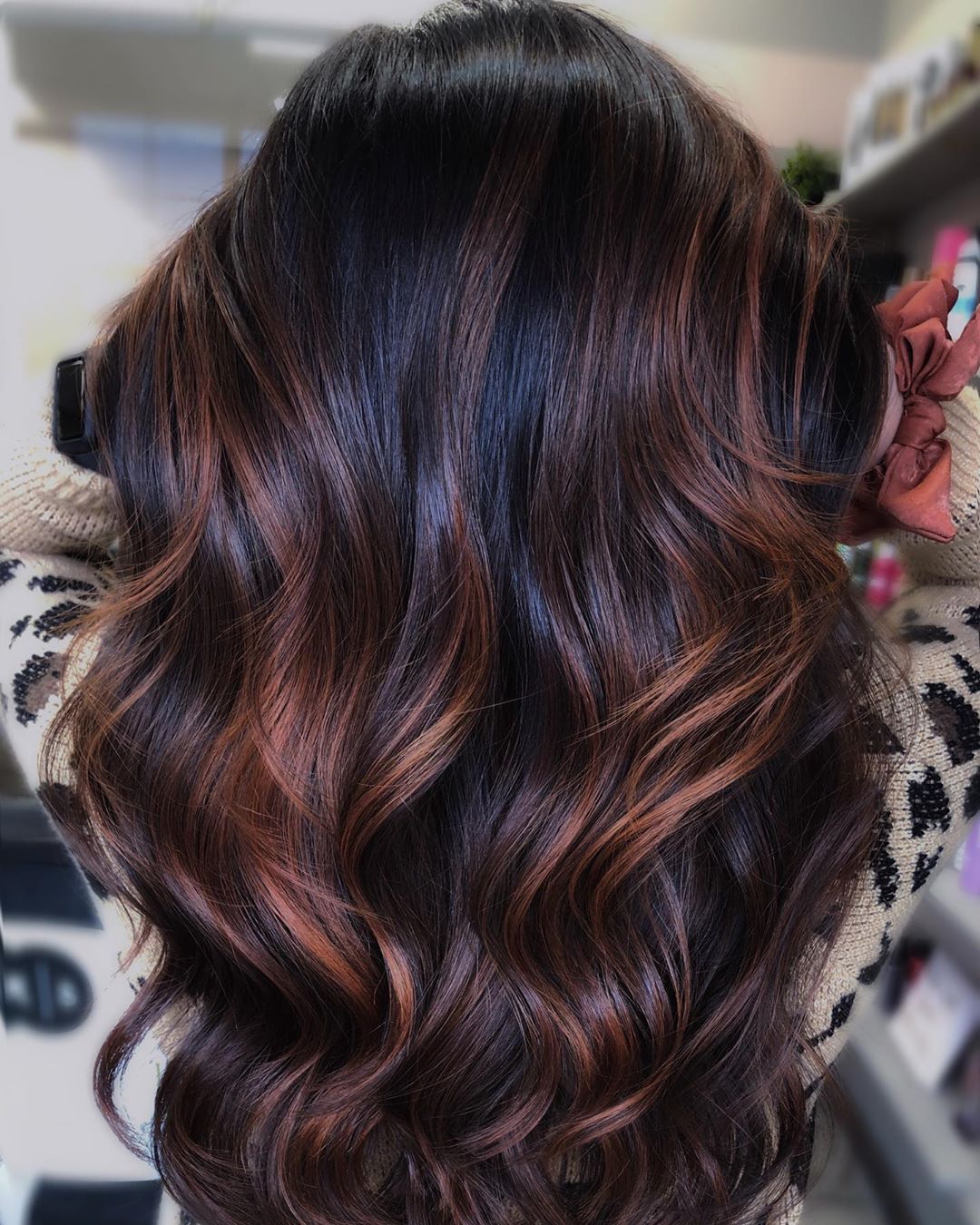 Mid-Back Dark Brown Caramel Dimension Mid-Back Dark Brown Caramel Dimension — Classy Dark Brown Hair with Caramel