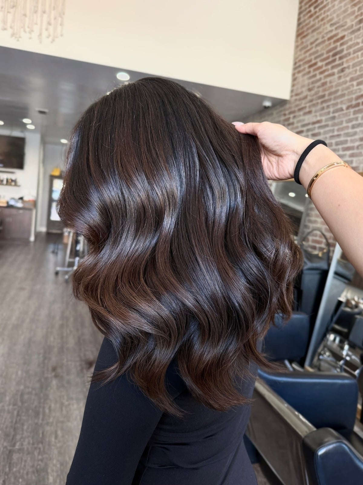Long Dark Brown With Subtle Caramel Highlights Long Dark Brown With Subtle Caramel Highlights — Classy Dark Brown Highlights