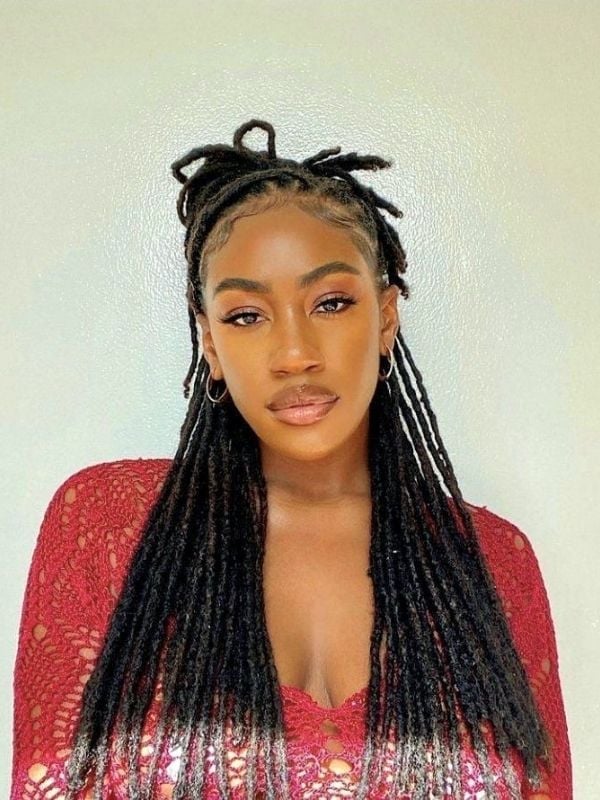 Mid-Back Locs With Striking Silver Tips Mid-Back Locs With Striking Silver Tips — Classy Down Locs