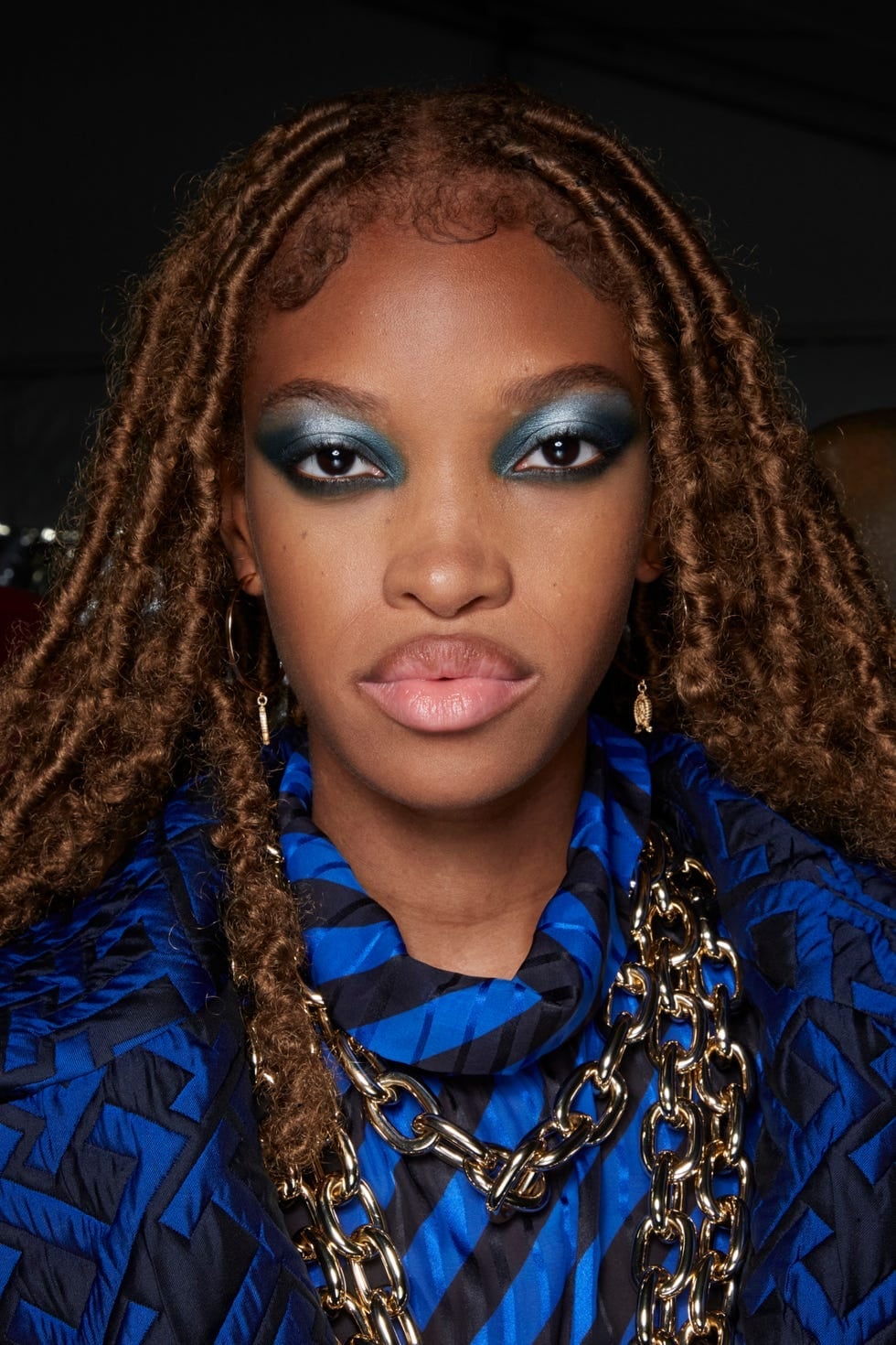 Loose Wavy Medium Brown Locs With Highlights Loose Wavy Medium Brown Locs With Highlights — Classy Down Locs