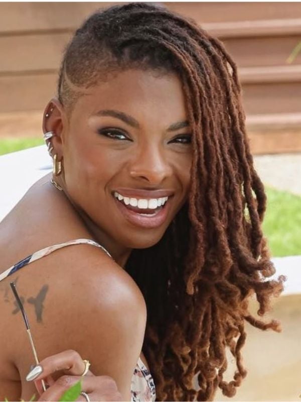 Mid-Back Locs With Braided Updo — Classy Dyed Locs
