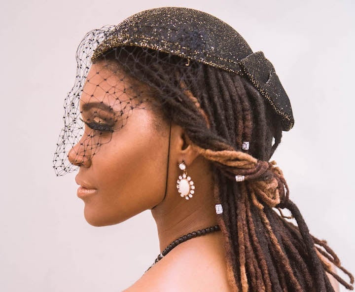 Mid-Back Locs Partially Updo With Accessories — Classy Dyed Locs