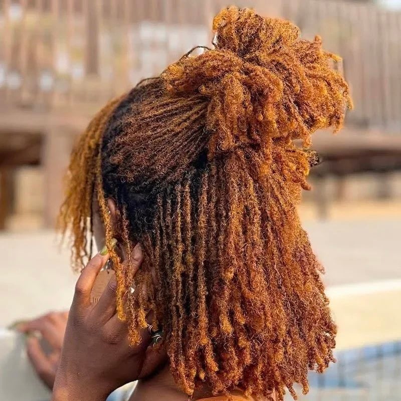 Shoulder Microlocs In Warm Copper — Classy Dyed Locs