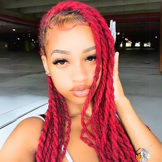 Mid-Back Locs In Vibrant Red — Classy Dyed Locs