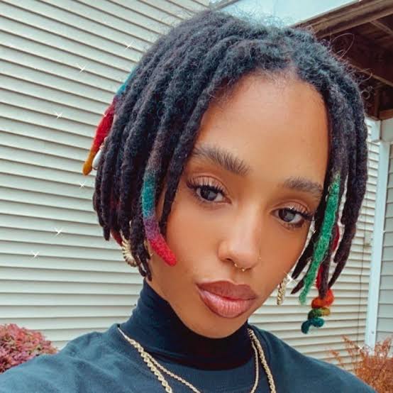 Shoulder Locs With Rainbow Dyed Tips — Classy Dyed Locs
