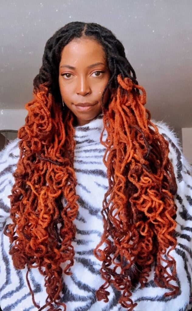 Long Locs With Fiery Orange And Red Ends — Classy Dyed Locs