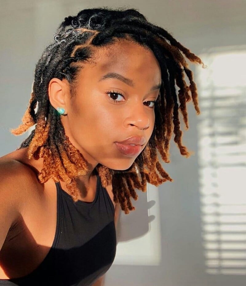 Collarbone Locs With Honey Blonde Balayage — Classy Dyed Locs