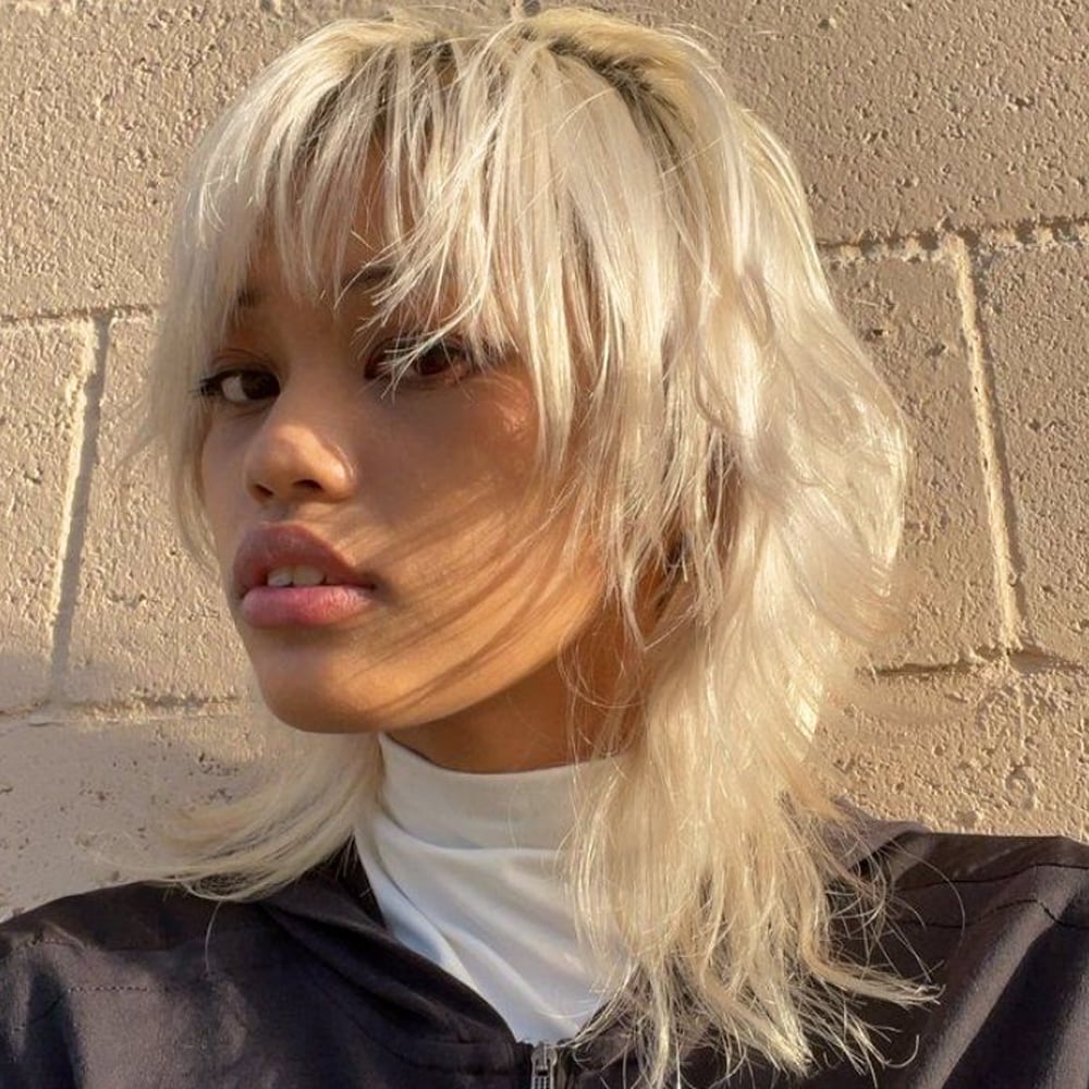 Platinum Shag With Curtain Bangs Platinum Shag With Curtain Bangs — Classy Edgy Haircuts