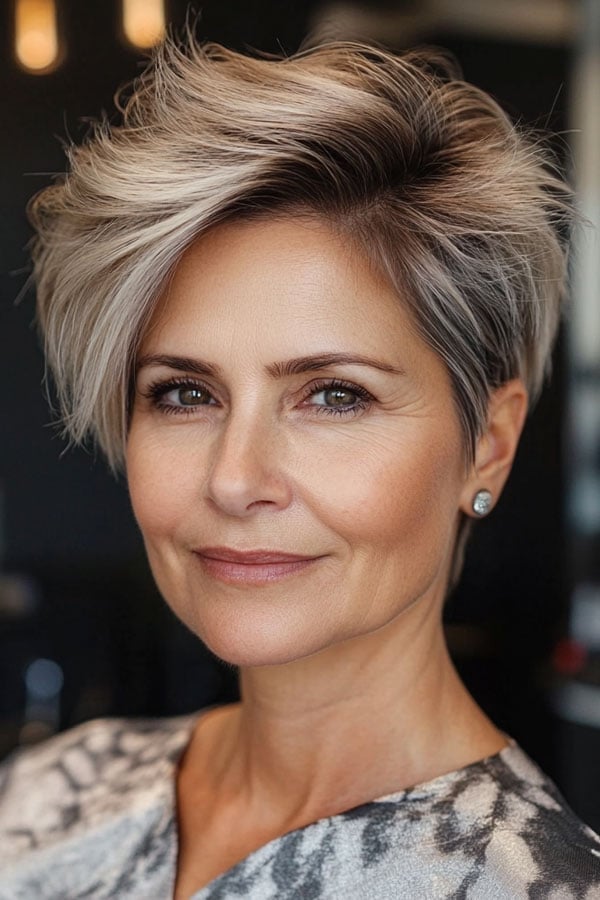 Ash Blonde Pixie With Grey Lowlights Ash Blonde Pixie With Grey Lowlights — Classy Edgy Haircuts