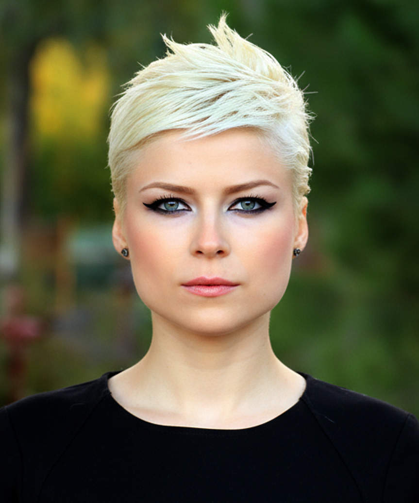 Spiky Platinum Blonde Pixie Spiky Platinum Blonde Pixie — Classy Edgy Haircuts