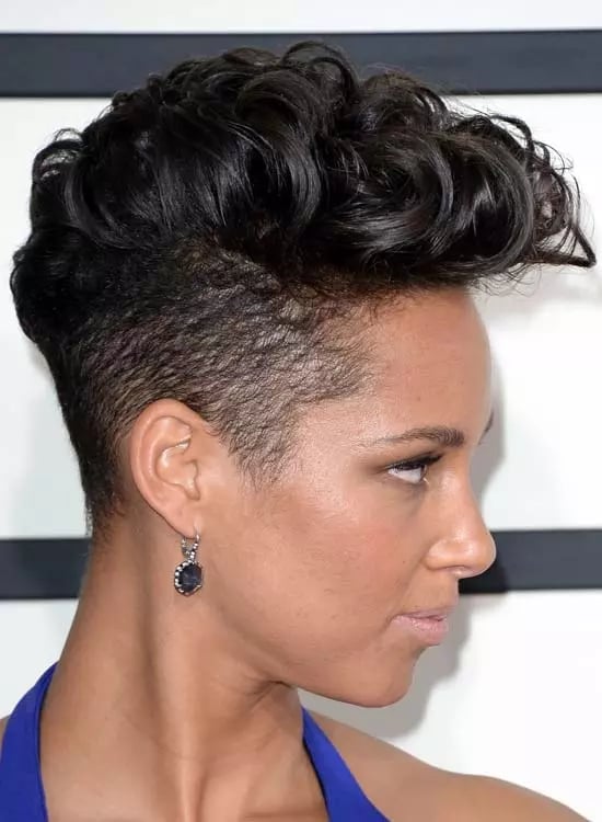 Black Pixie With Undercut And Curly Top Black Pixie With Undercut And Curly Top — Classy Edgy Haircuts