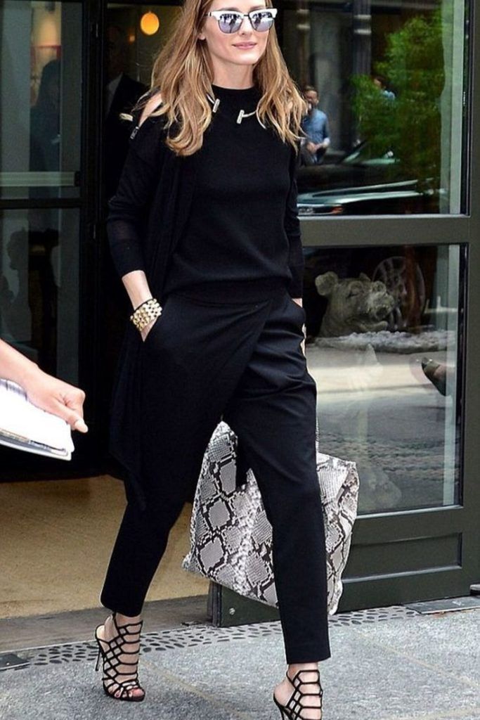 Draped Vest Shoulder Cut-Out Top Wide Leg Trousers — Classy Edgy Outfits