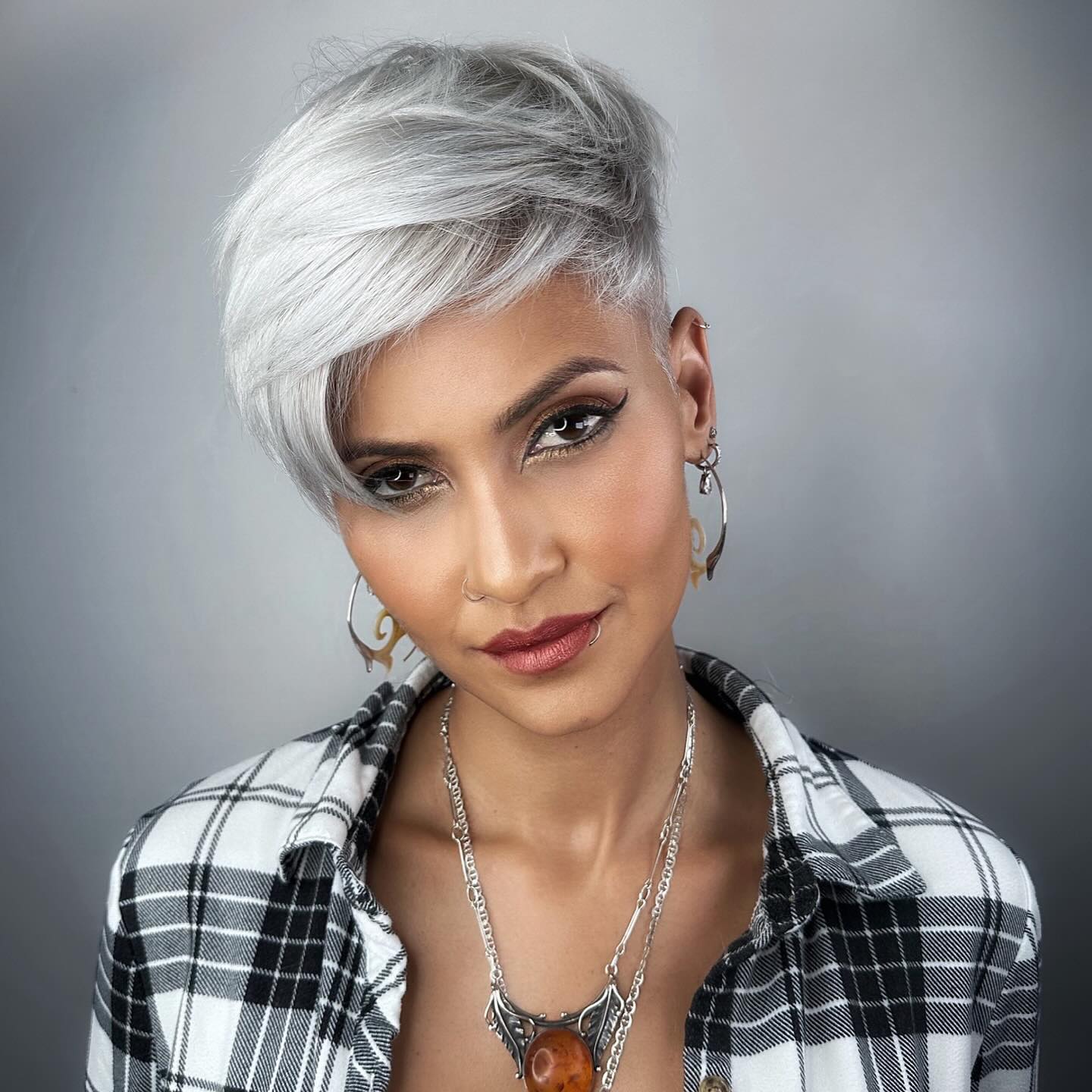Silver Grey Pixie With Undercut Sides — Classy Edgy Pixie