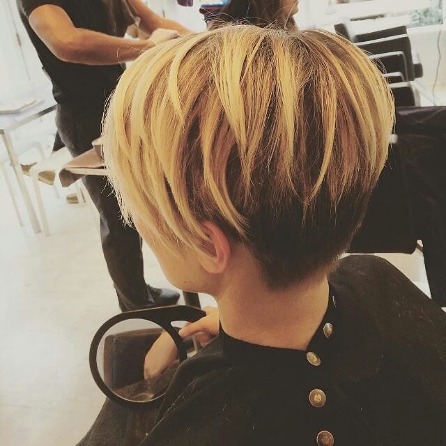 Blonde Pixie With Dark Roots And Layers — Classy Edgy Pixie