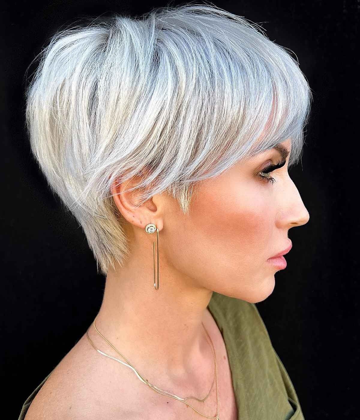 Ash Blonde Pixie With Silver Tones — Classy Edgy Pixie