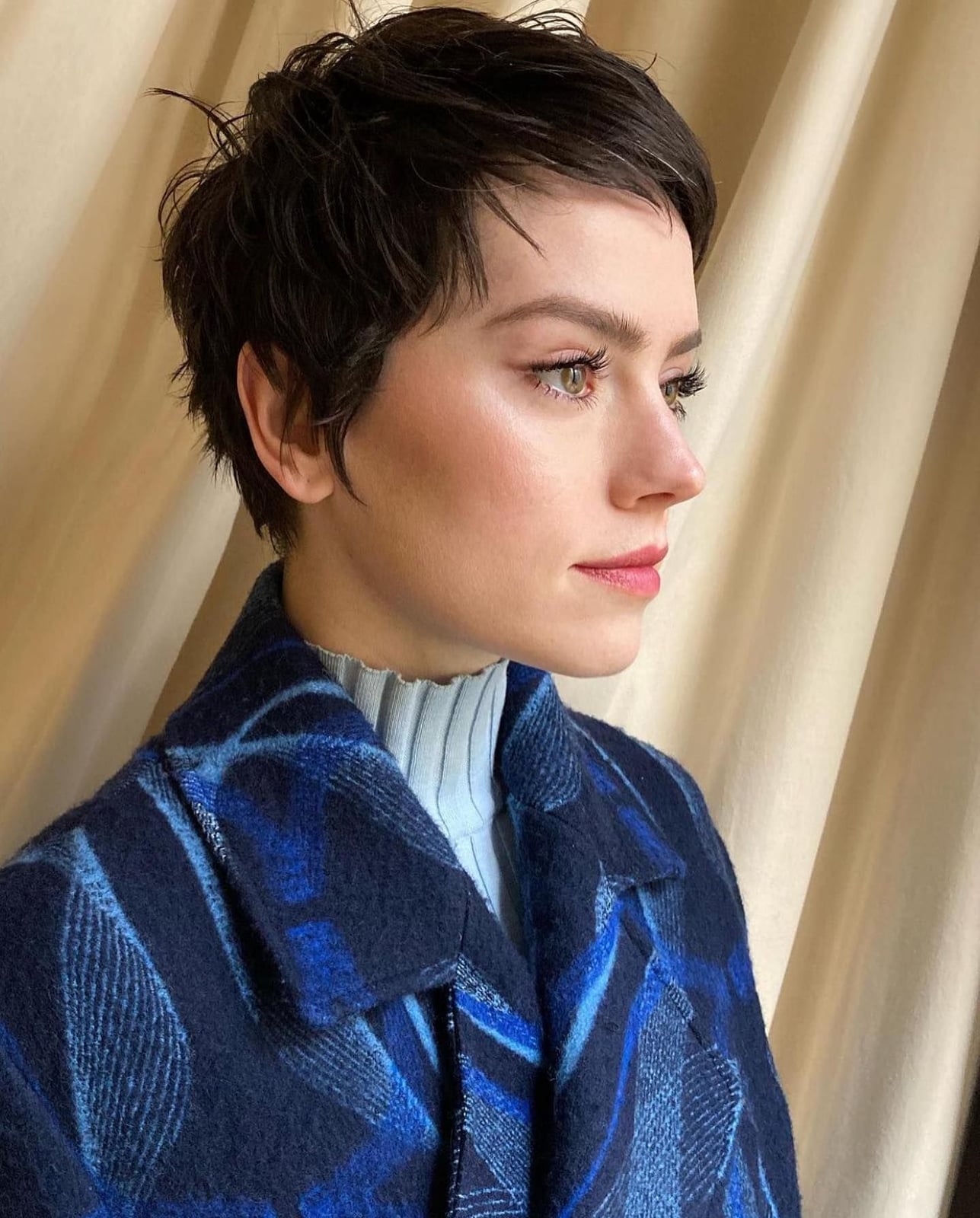 Dark Brown Pixie With Textured Layers — Classy Edgy Pixie