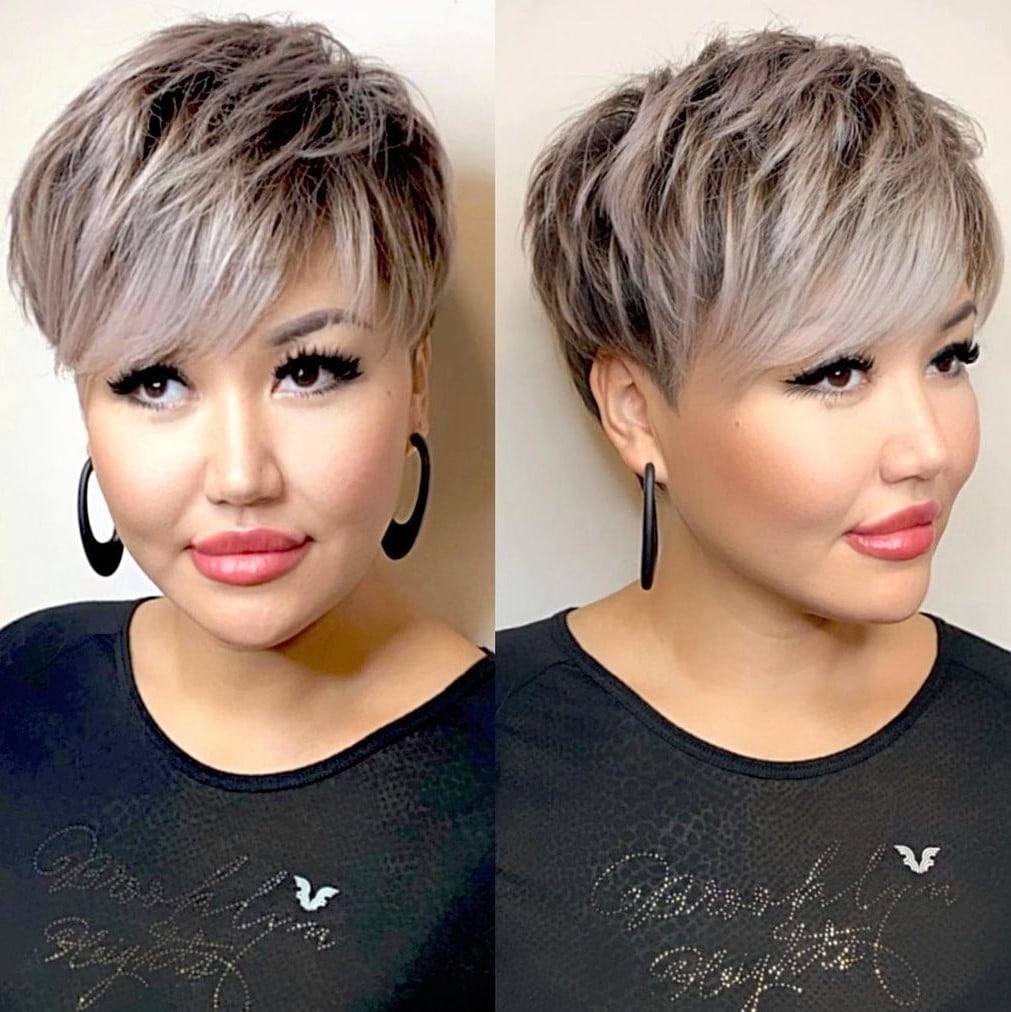 Honey Blonde Layered Pixie With Rounded Shape — Classy Edgy Pixie