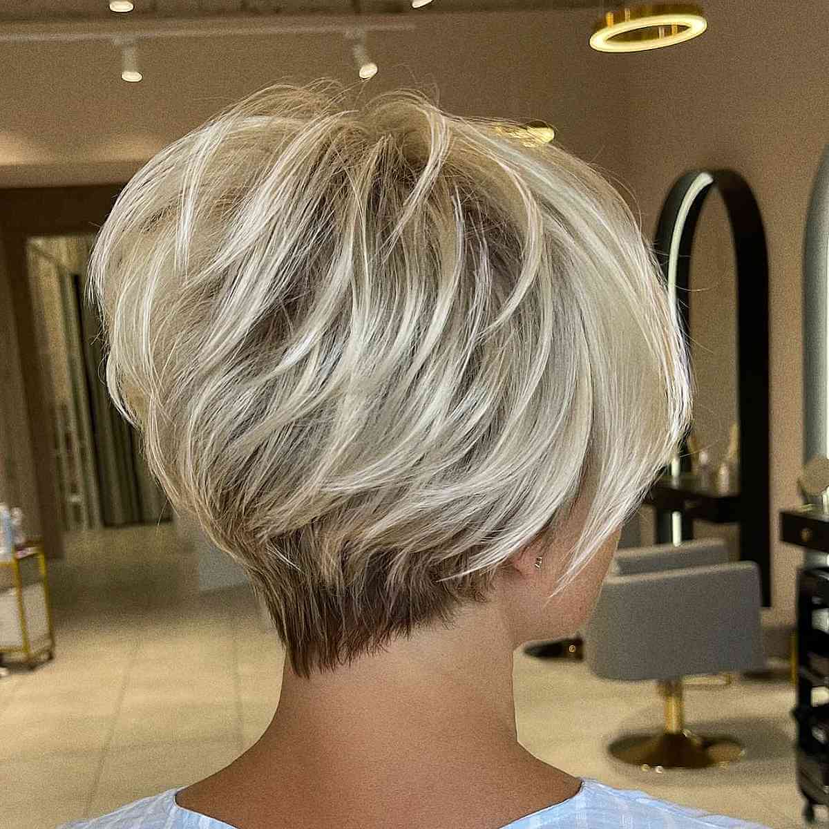 Light Blonde Pixie Bob With Textured Layers — Classy Edgy Pixie