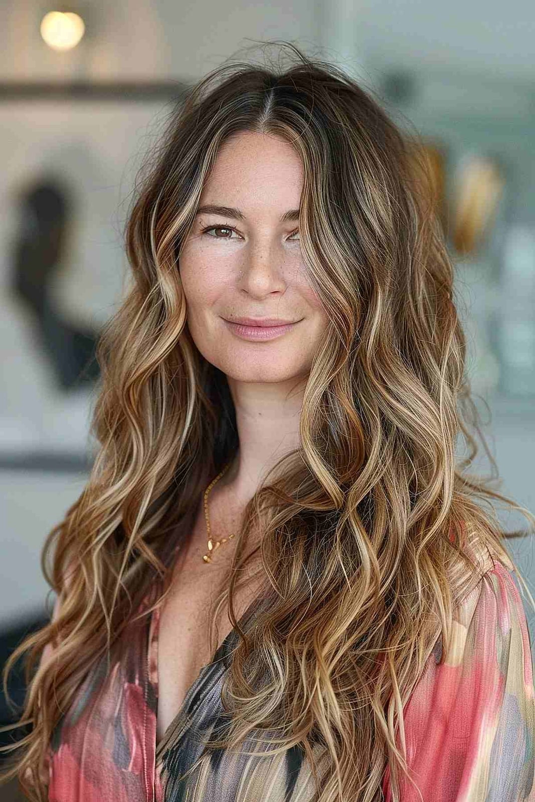 Thick Dark Brown Mid-Back With Soft Wave Layers Thick Dark Brown Mid-Back With Soft Wave Layers — Classy Face Framing Layers