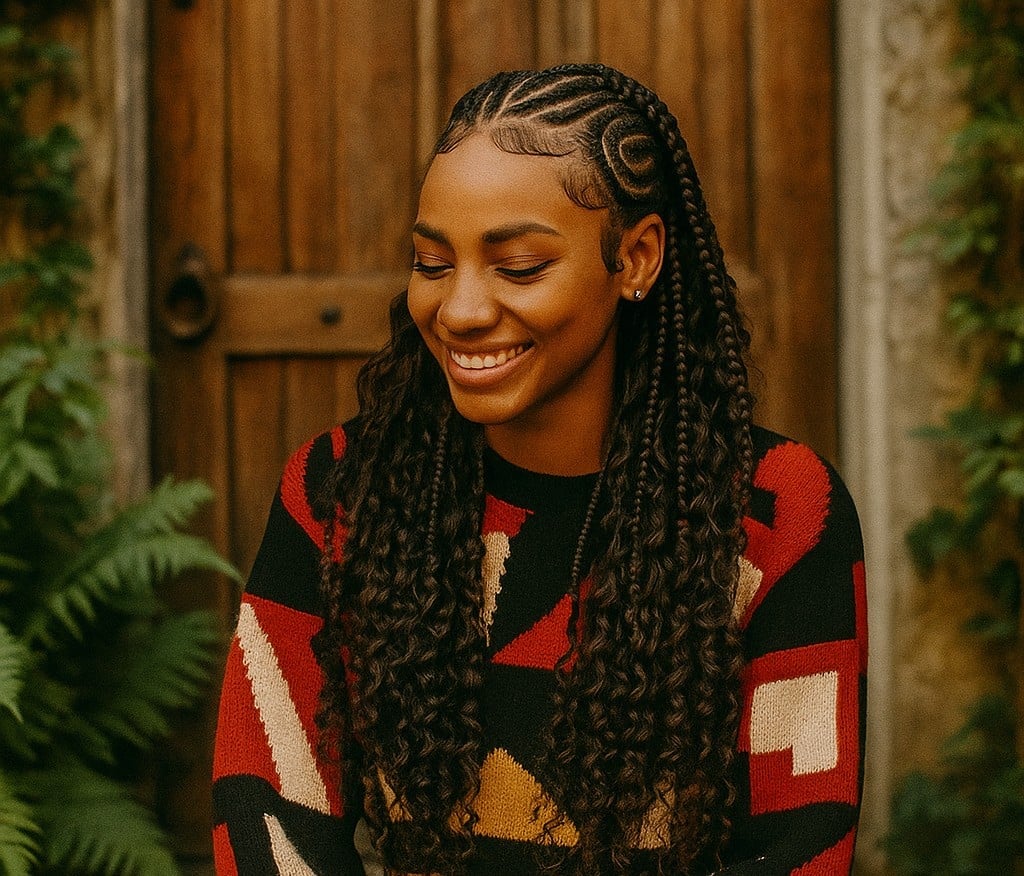 Fulani Braids with Wavy Ends Fulani Braids with Wavy Ends — Classy Feed in Braids