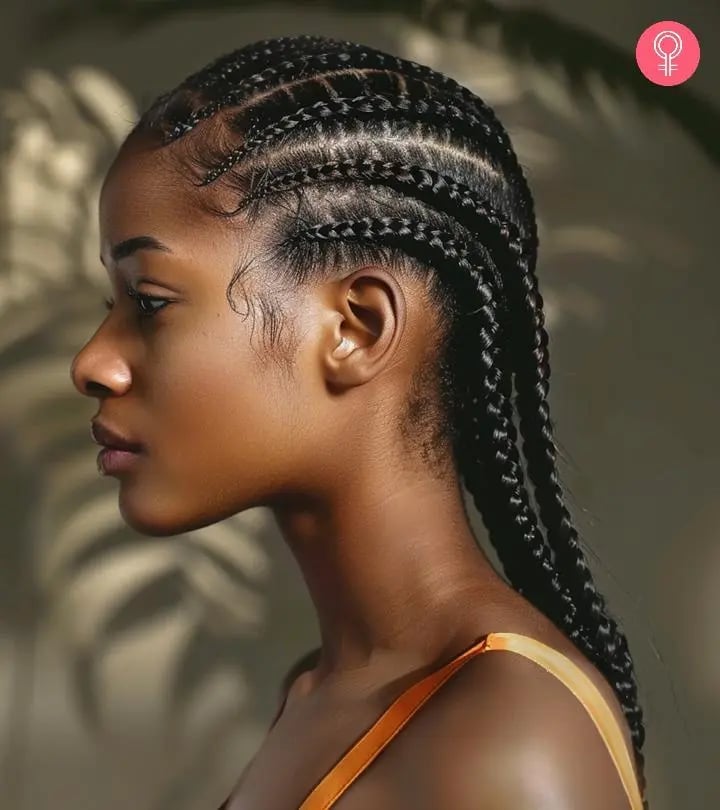 Shoulder-Length Cornrow Braids With Baby Hairs Shoulder-Length Cornrow Braids With Baby Hairs — Classy Feed in Braids Hairstyles
