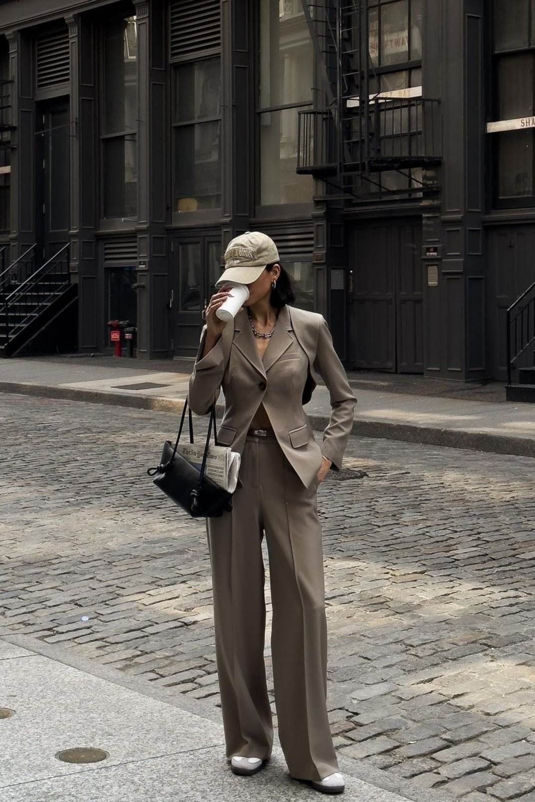 Tailored Taupe Blazer and Trousers for a Chic Date — Classy First Date Outfits