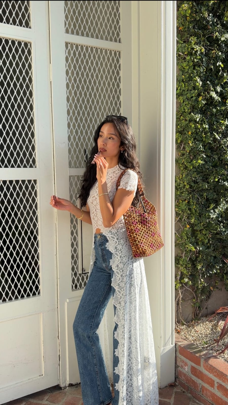 Casual Blue Jeans with Lace Duster Overlay for a Relaxed Date — Classy First Date Outfits