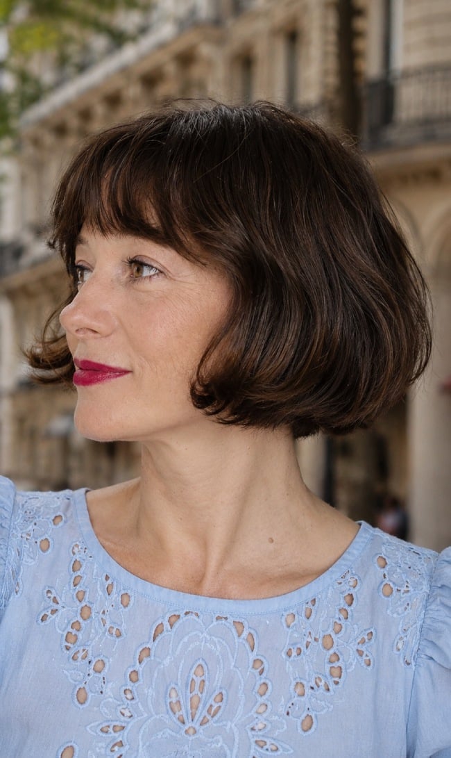 French Bob With Wispy Curtain Bangs — Classy French Bob
