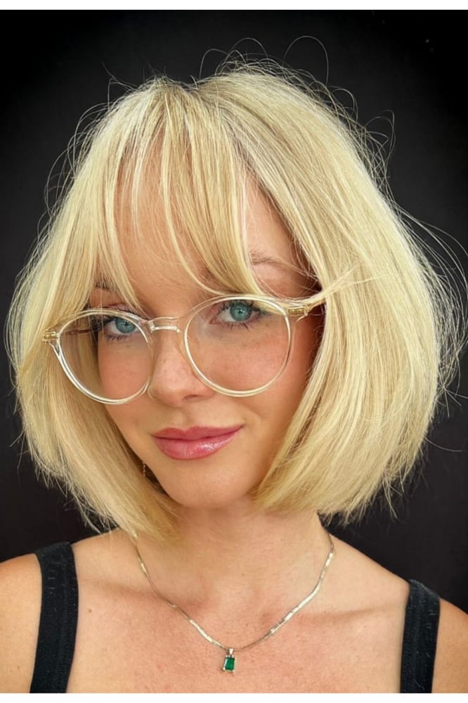Collarbone Ash Blonde Bob — Classy French Bob