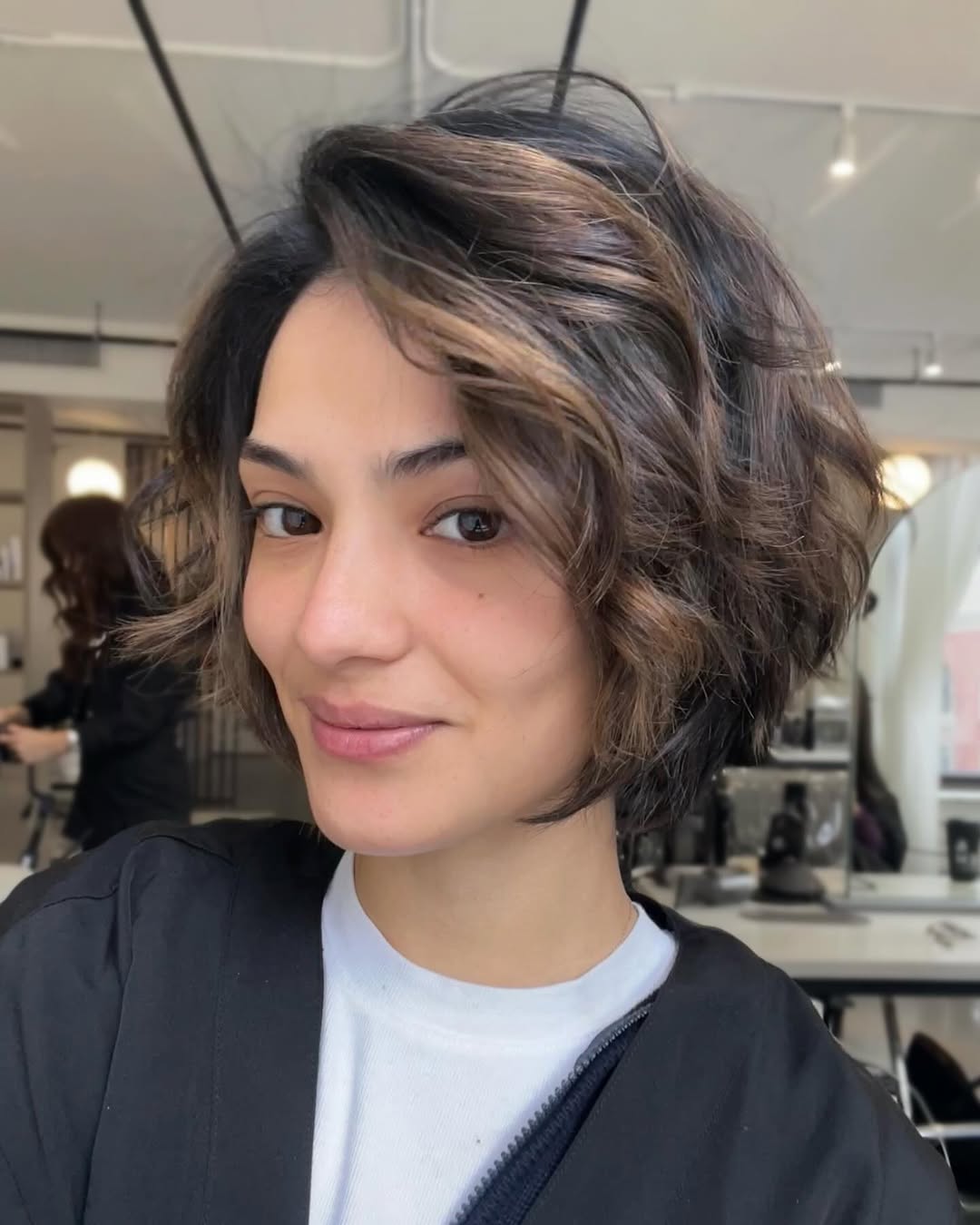 Thick Dark Brown Bob With Textured Layers Thick Dark Brown Bob With Textured Layers — Classy French Bob Haircut