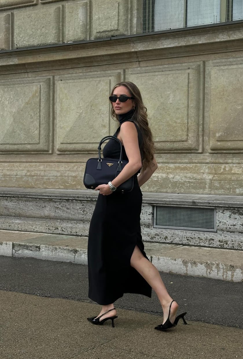 Black Sleeveless Top with Flowing Maxi Skirt Black Sleeveless Top with Flowing Maxi Skirt — Classy Funeral Outfits