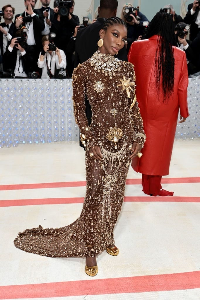 Brown Heavily Embellished Gown Brown Heavily Embellished Gown — Classy Gala Outfits