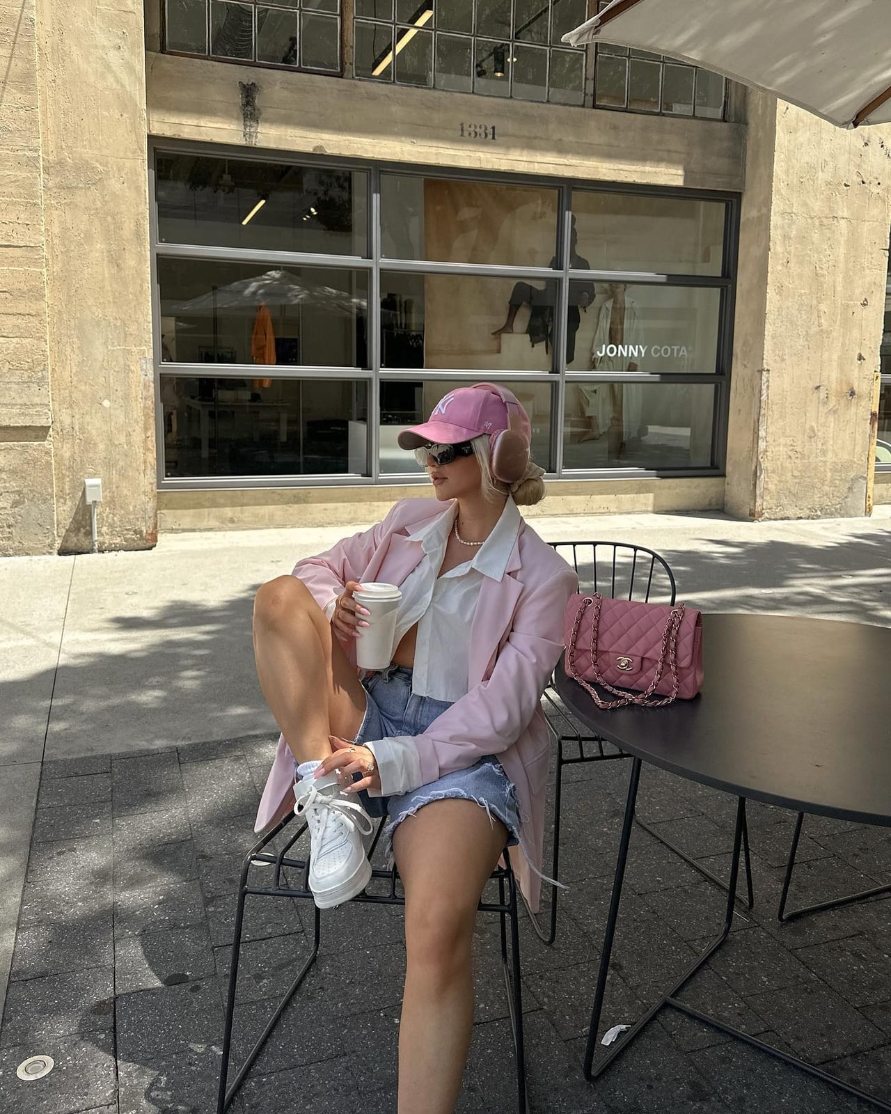 Pink Blazer with Denim Shorts and White Shirt Pink Blazer with Denim Shorts and White Shirt — Classy Girly Outfits