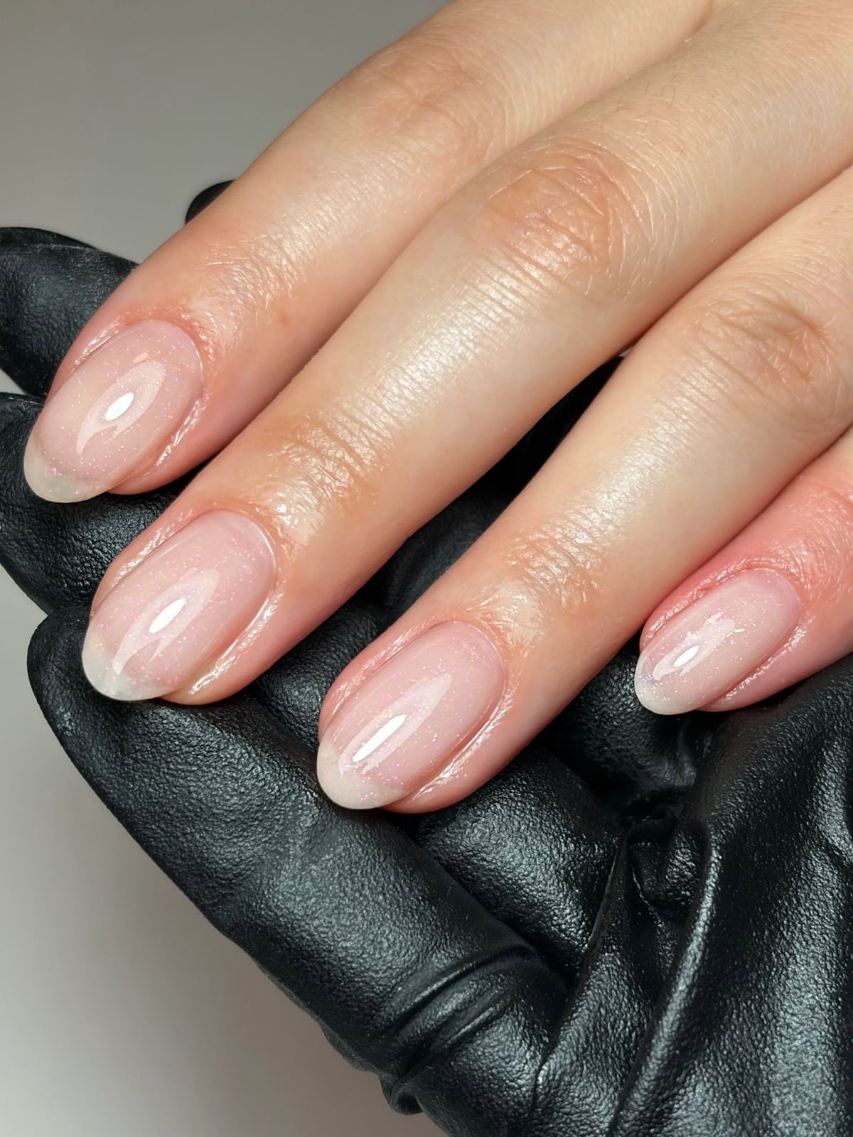 Classy Pearlescent Sheer Pink White Nails — Classy Glass Nails