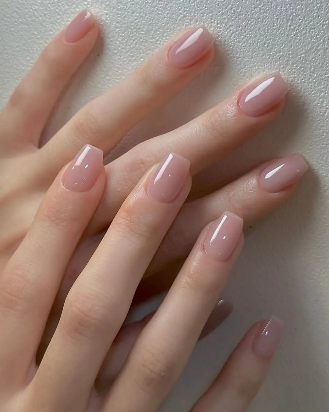Flawless Sheer Milky Pink Short Square Nails — Classy Glass Nails