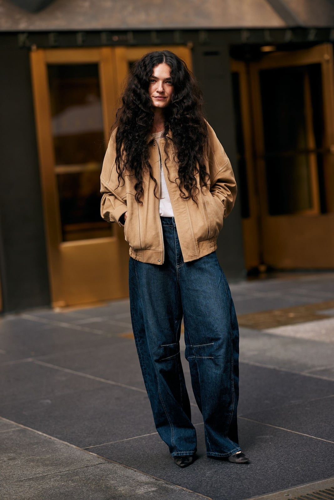 Baggy Jeans With Suede Bomber Jacket Baggy Jeans With Suede Bomber Jacket — Classy Going Out Outfits Jeans