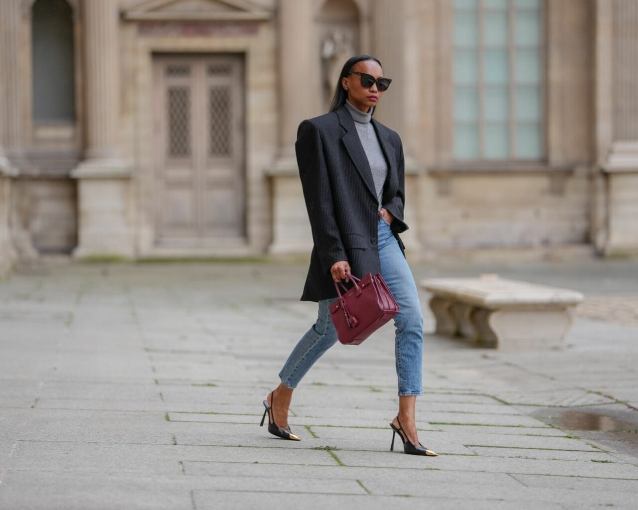 Skinny Jeans With Turtleneck And Pinstripe Blazer Skinny Jeans With Turtleneck And Pinstripe Blazer — Classy Going Out Outfits Jeans