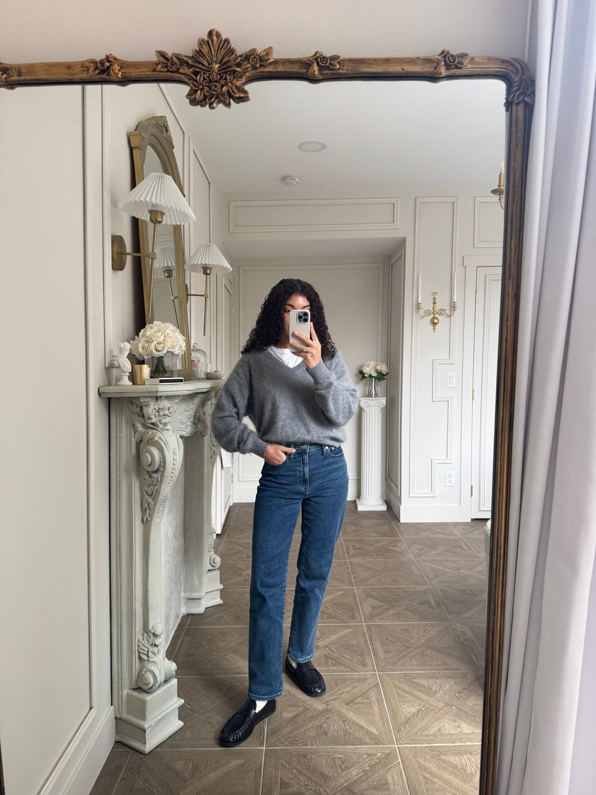 Straight Leg Jeans With Fluffy Sweater Straight Leg Jeans With Fluffy Sweater — Classy Going Out Outfits Jeans