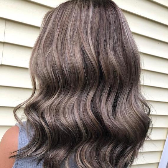 Mid-Back Long Layers Dark Brown Ash Blonde Blend Mid-Back Long Layers Dark Brown Ash Blonde Blend — Classy Gray Blending Hair Dark Brown