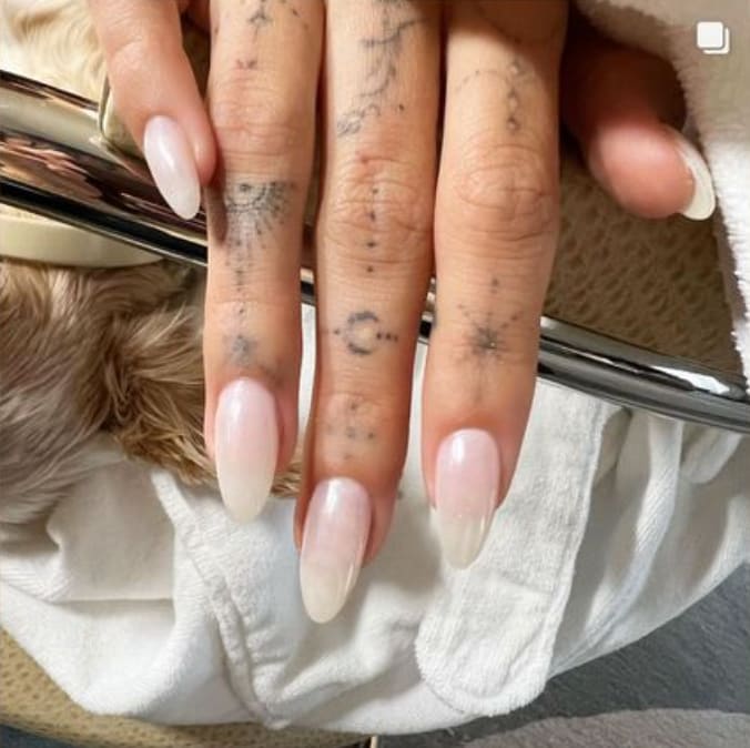 Medium Oval Milky White Glazed Donut Nails — Classy Hailey Bieber Nails