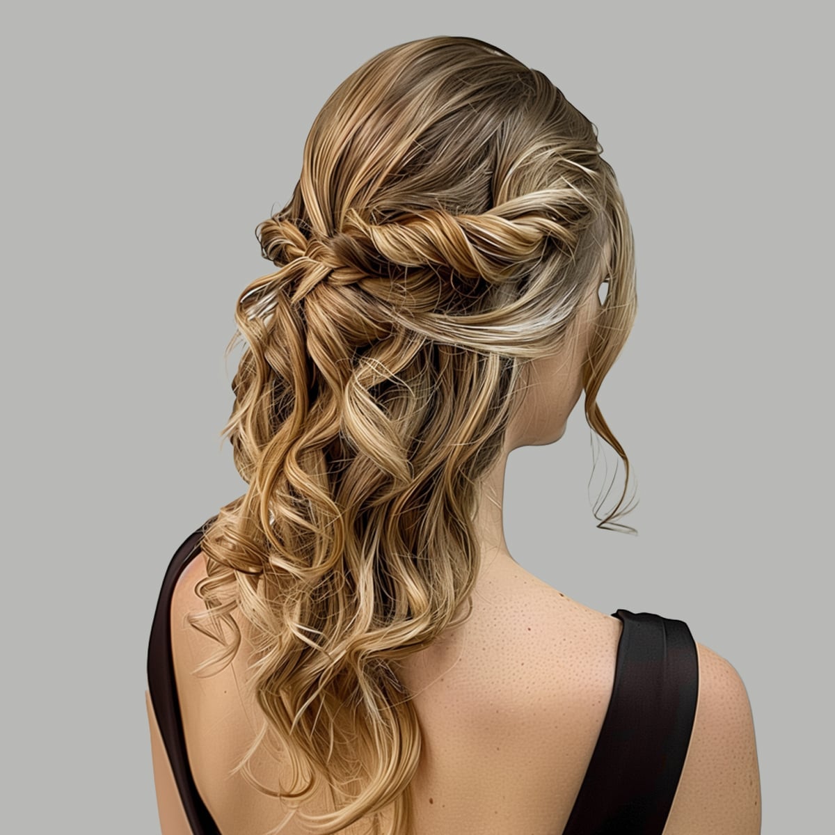 Mid-Back Blonde Twisted Half Up Waves With Adding Depth And Dimension — Classy Hair Down Hairstyles