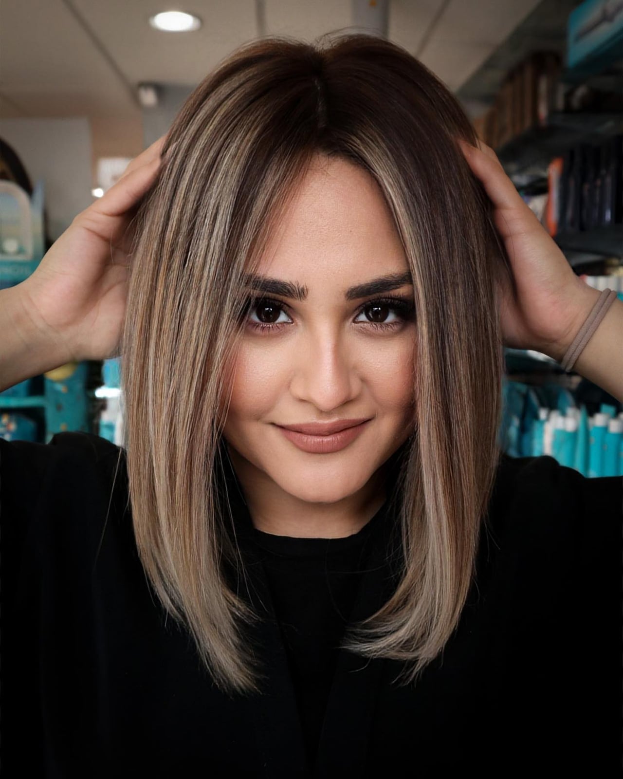 Collarbone Dark Brown Blowout Curtain Bangs — Classy Hair Down Hairstyles