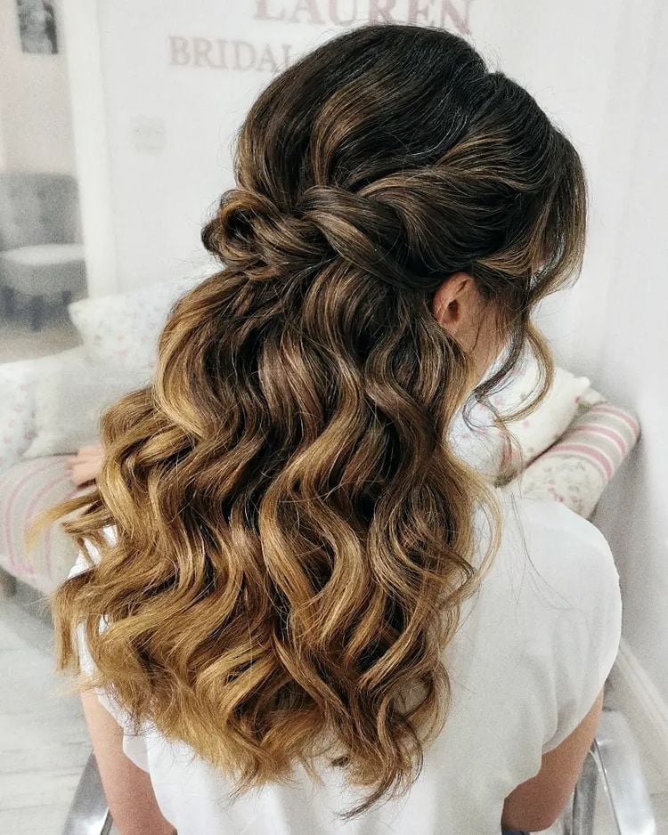 Mid-Back Dark Brown Textured Knot Waves, Layers — Classy Hair Down Hairstyles