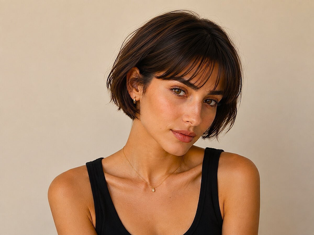 Wavy Bob With Soft Curtain Bangs Wavy Bob With Soft Curtain Bangs — Classy Hair Haircuts