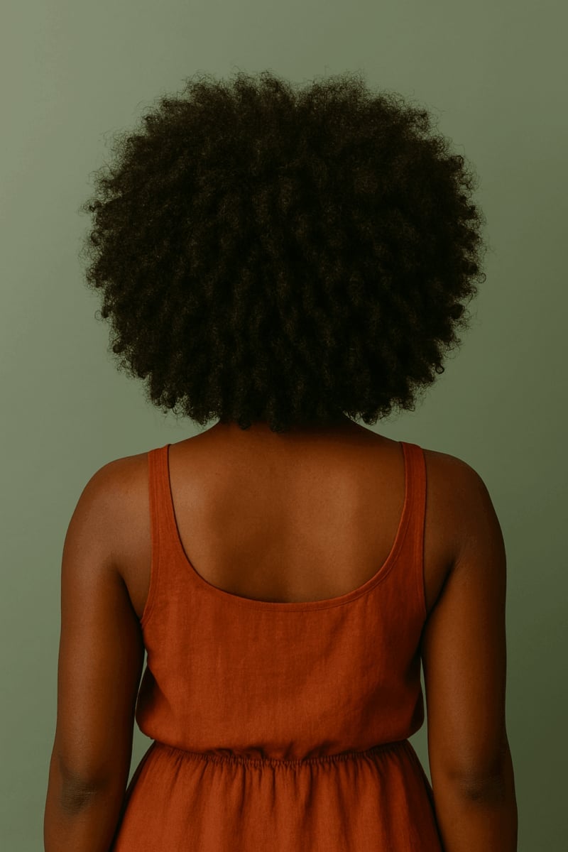Shoulder Length Voluminous Afro, Dark Brown — Classy Hair Types Chart