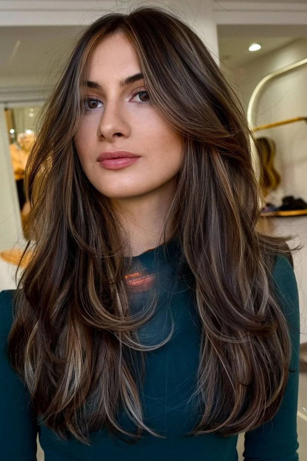 Dark Brown Mid-Back With Subtle Highlights Dark Brown Mid-Back With Subtle Highlights — Classy Haircuts for Long Hair