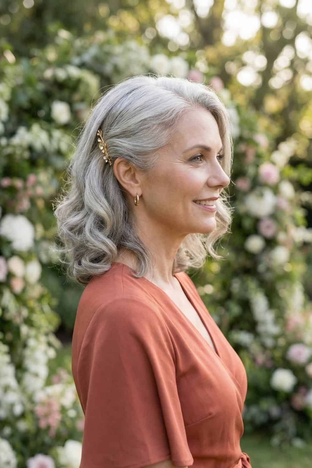 Natural Silver Grey Layered Cut Natural Silver Grey Layered Cut — Classy Haircuts for Medium Hair